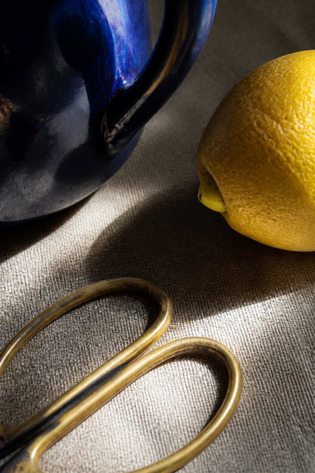 Detail crop of still-life texture at the edge of the light