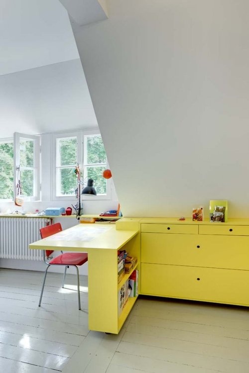 Modern attic home office