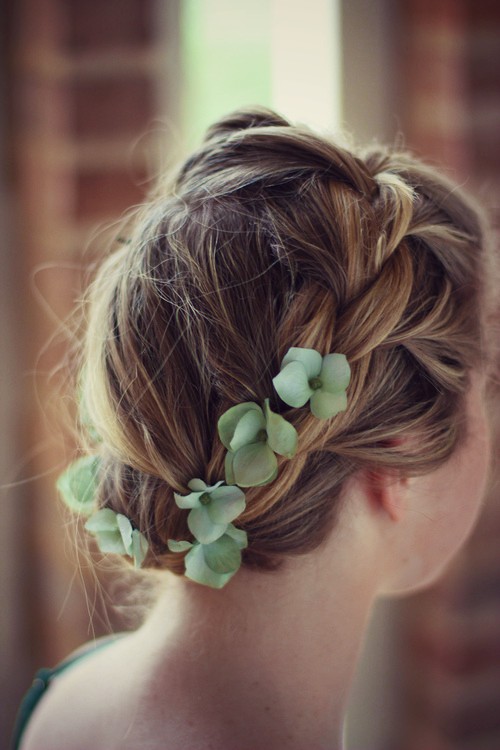 Textured elegant updo with braids