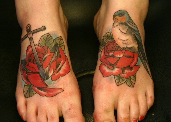 Symbolic foot tattoo
