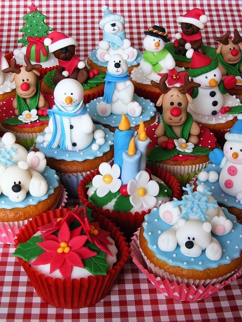 Red and white holiday cupcakes