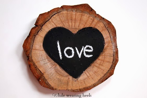 Rustic chalkboard love coasters