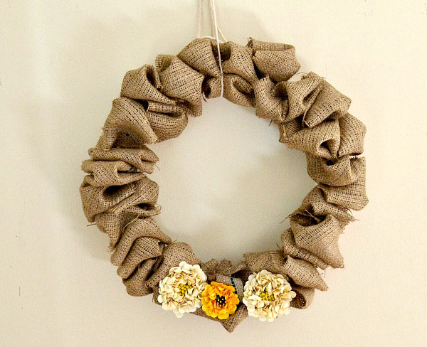 Fluffy burlap wreath