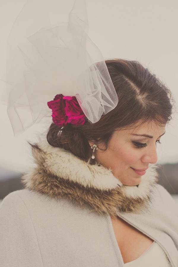 Bridal wrap over a classic winter gown
