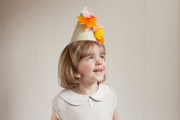 Mini paper flower party hats