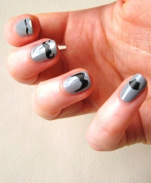 Mustache nail art inspiration