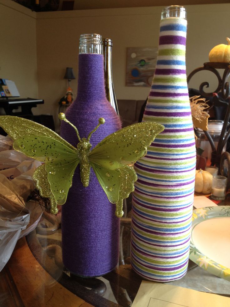 Fabric-wrapped wine bottle