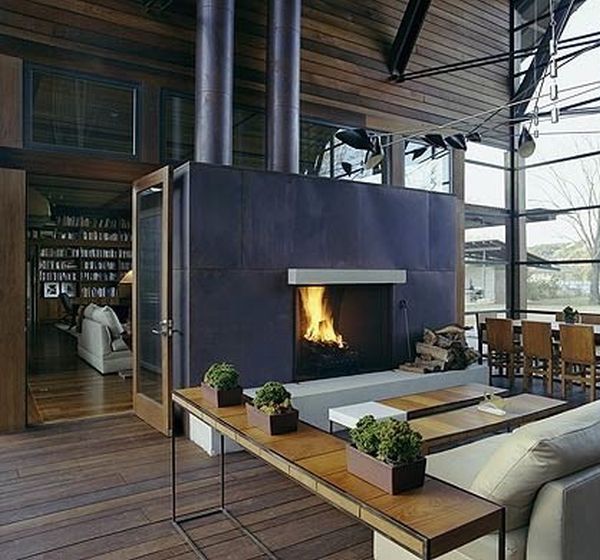 Home fireplace decoration idea