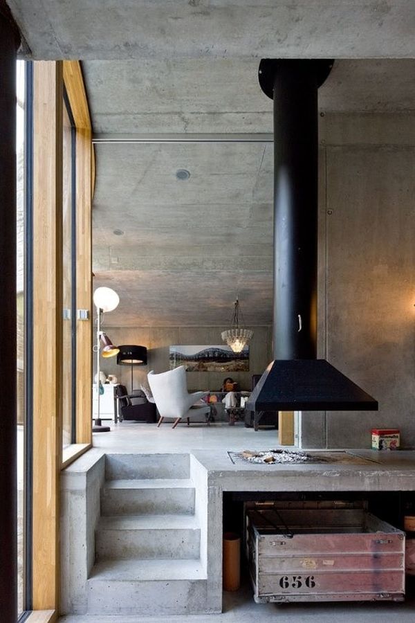 Contemporary home fireplace feature