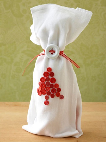 Simple elegant wine bottle wrap