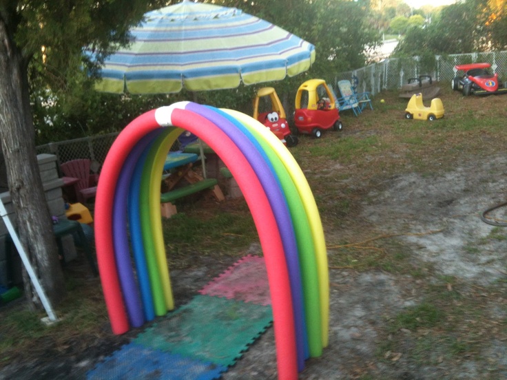 Pool noodle used as a soft bed edge bumper