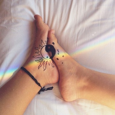 Simple foot tattoo design