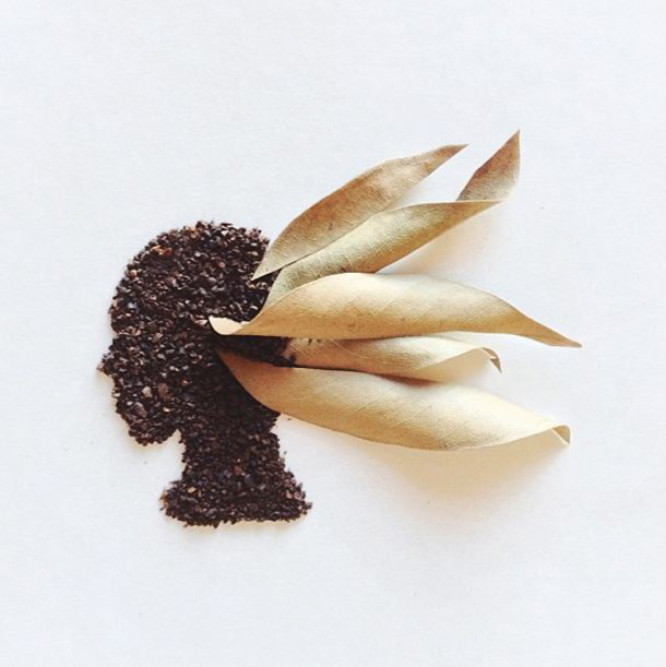 Liv Buranday coffee grounds character illustration