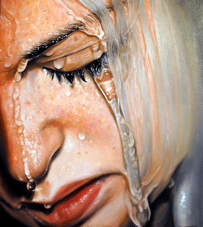 Linnea Strid hyperrealistic portrait in water