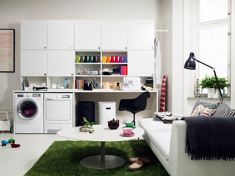 Electrolux laundry room Electrolux-style laundry setup with clean modern finishes