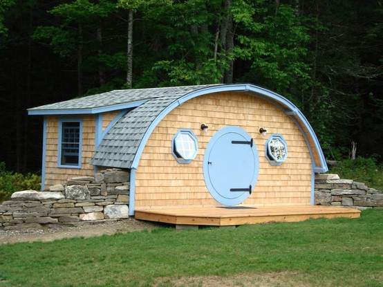 Turf-covered cottage exterior