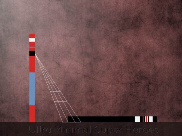 Minimal superhero color-block illustration by Eyal Rosenthal
