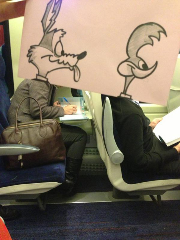Funny cartoon passenger portrait