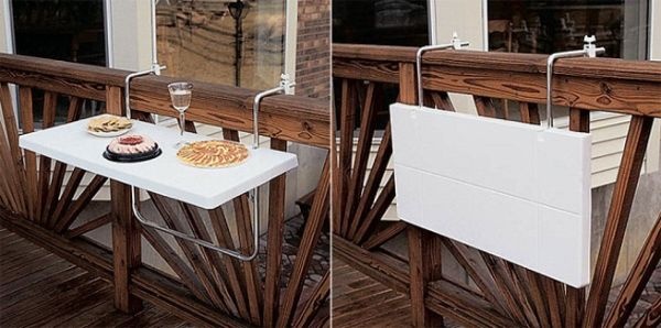 Small balcony dining setup