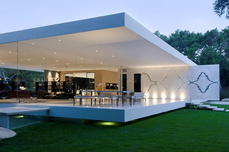 Glass Pavilion steel and glass facade
