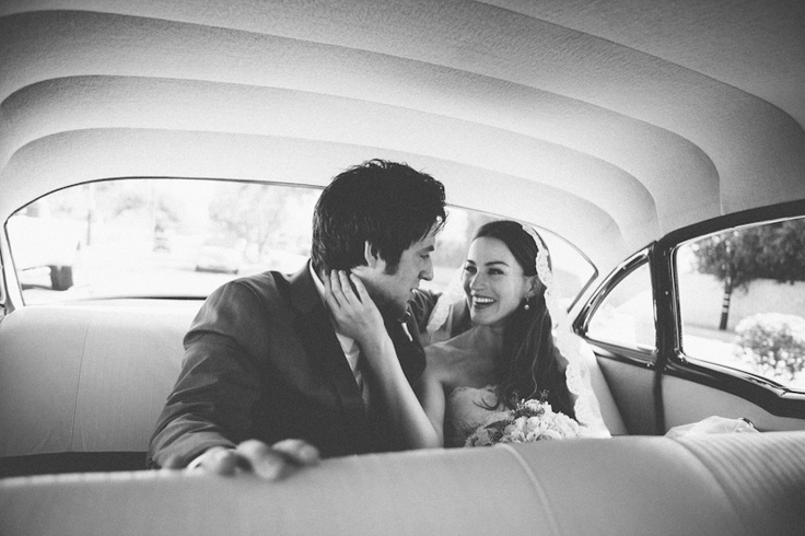 Black and white wedding ceremony moment