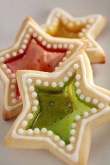 Star window cookies with crushed hard candy centers