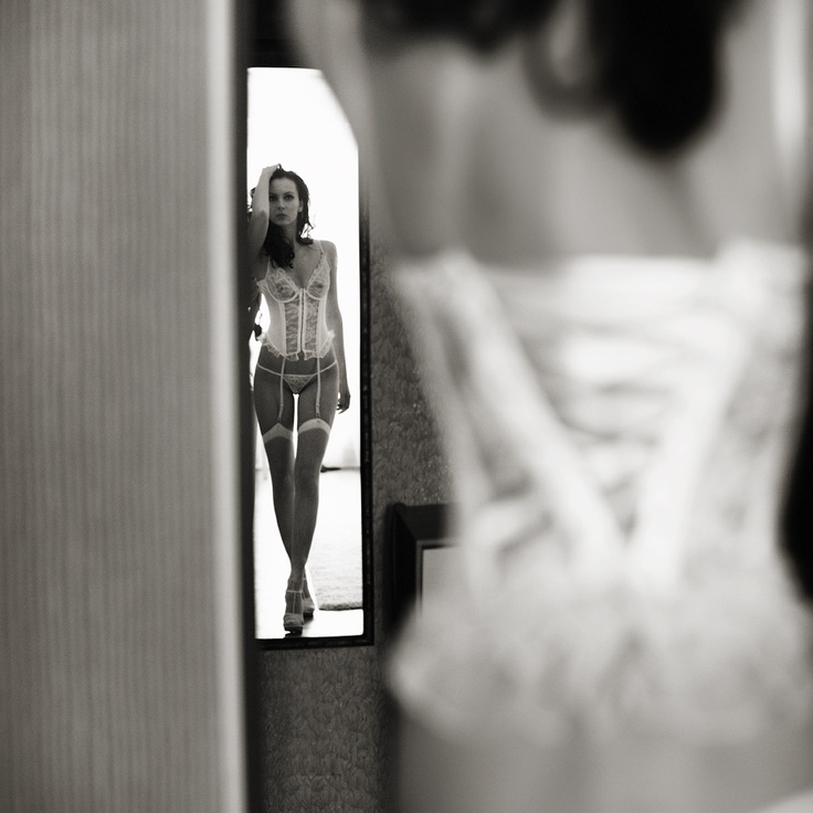 Intimate wedding boudoir photo
