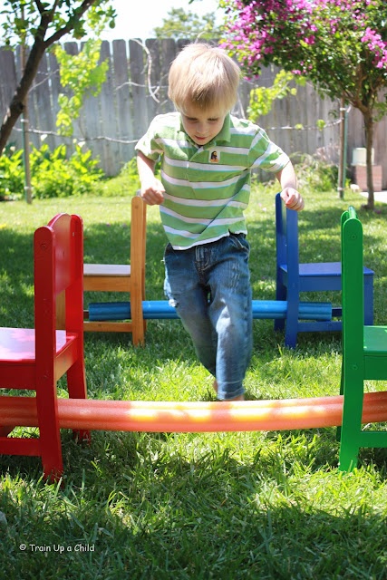 Pool noodle beach marker and outdoor play