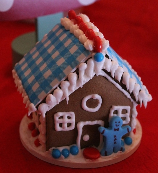 Gingerbread house baked panels and decoration