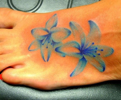 Top of foot tattoo example