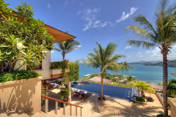 Bright tropical interior detail