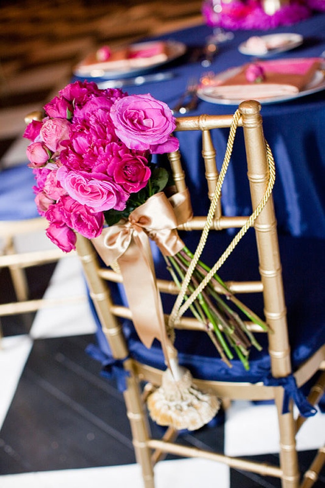 Floral wedding chair arrangement