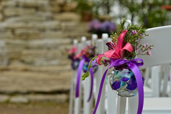 Garden wedding chair styling