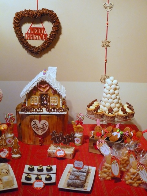 Colourful Christmas gingerbread house