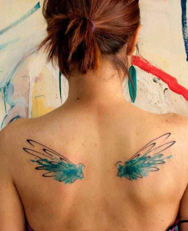 Colour-wash tattoo with soft edges