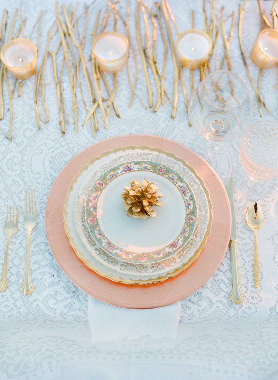 Ivory and cream holiday tablescape