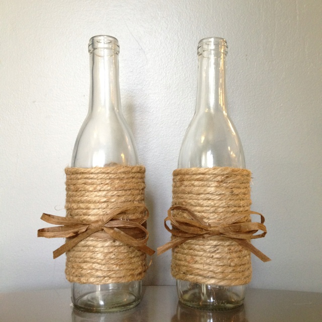 Stenciled wine bottle