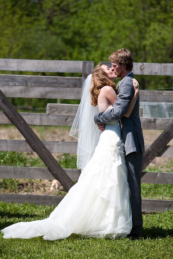 Couple kissing portrait