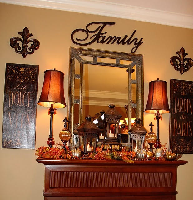 Fall lantern with natural filler