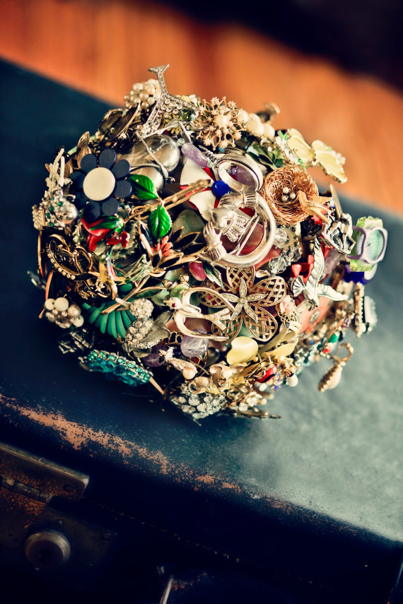 Bold colorful wedding bouquet