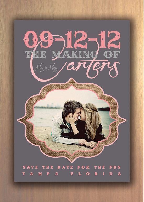 Tall format save-the-date design