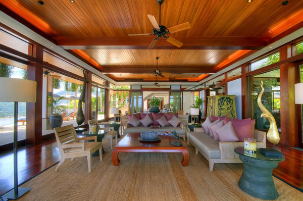 Contemporary living space in Phuket villa