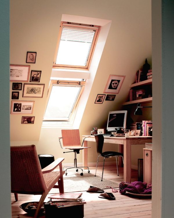 Compact attic office design