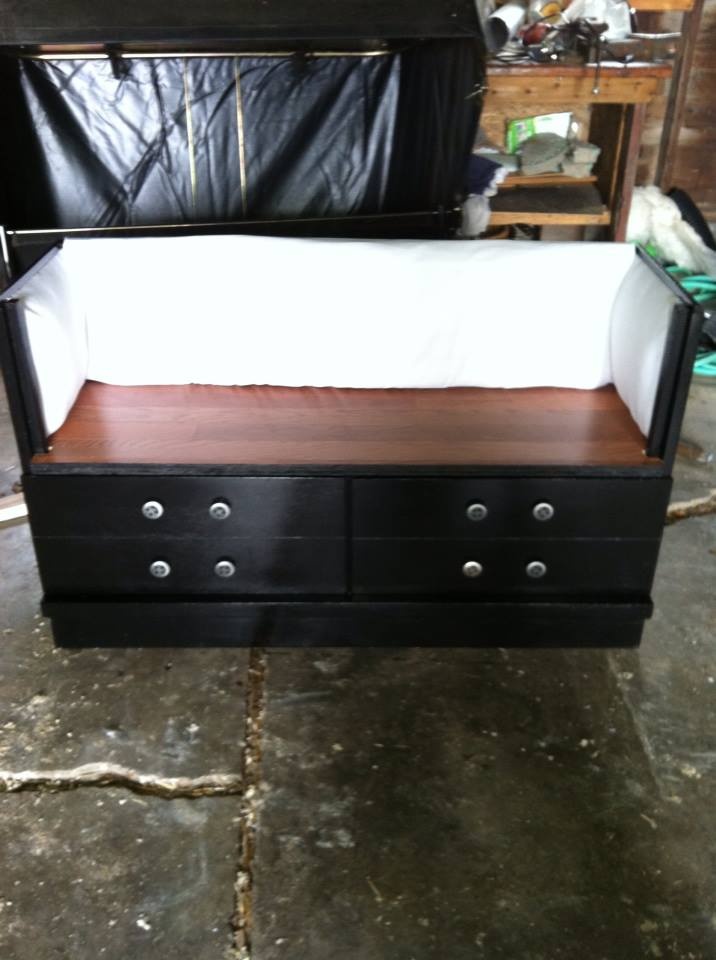 Storage bench from dresser base