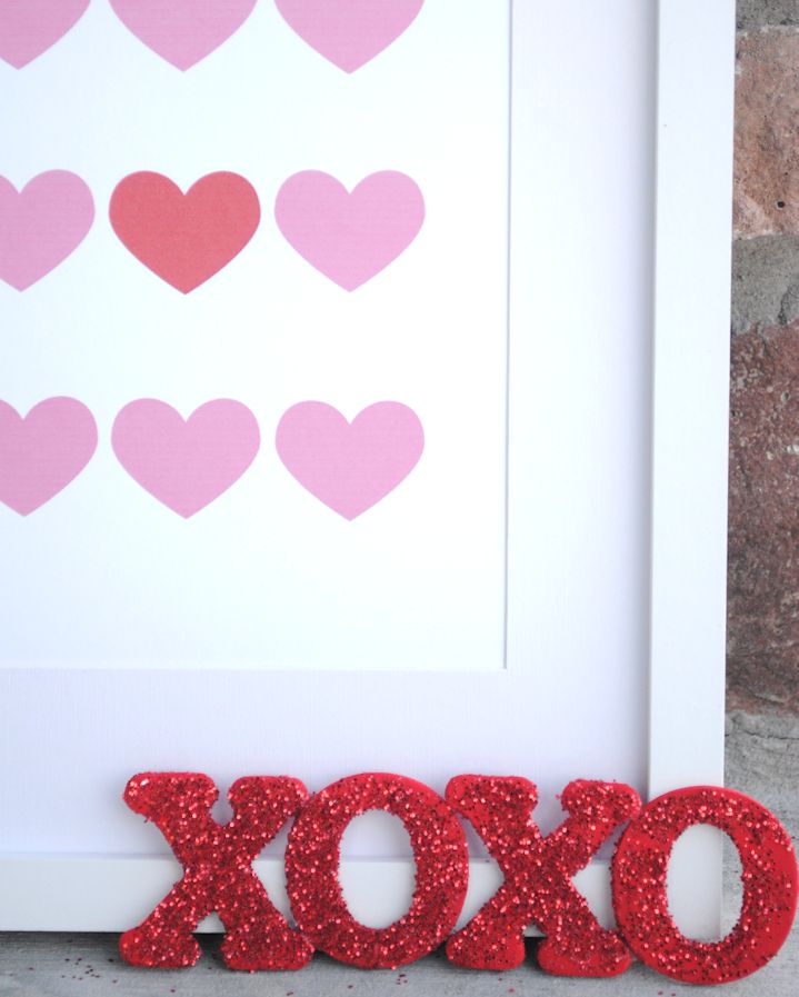 Valentine glitter letters