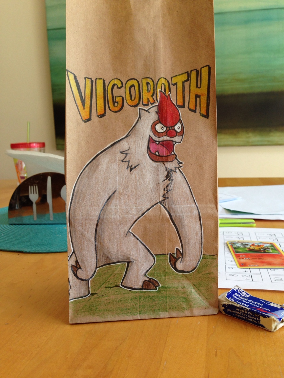 Colorful lunch bag art for school by Bryan Dunn