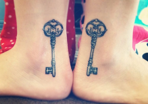 Sister tattoo motif pair