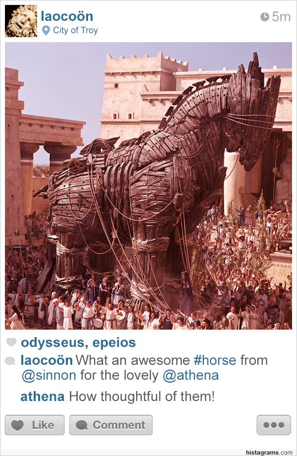 Histagram comic historical Instagram scene