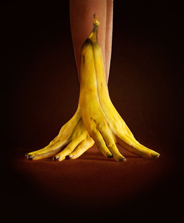 Ray Massey hand painting of a banana