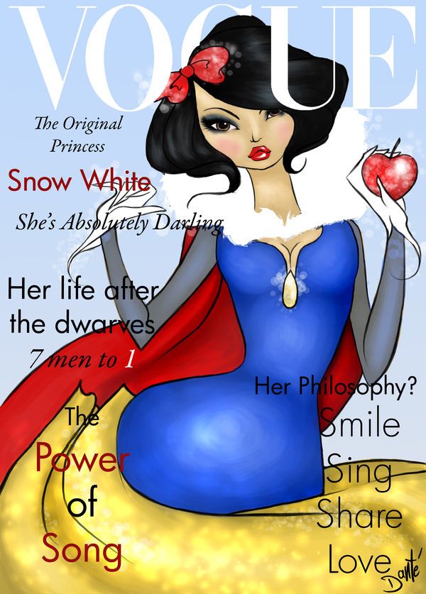 disney-princesses-vogue-cover-dante-tyler07 Dante Tyler Vogue-style Disney princess cover illustration